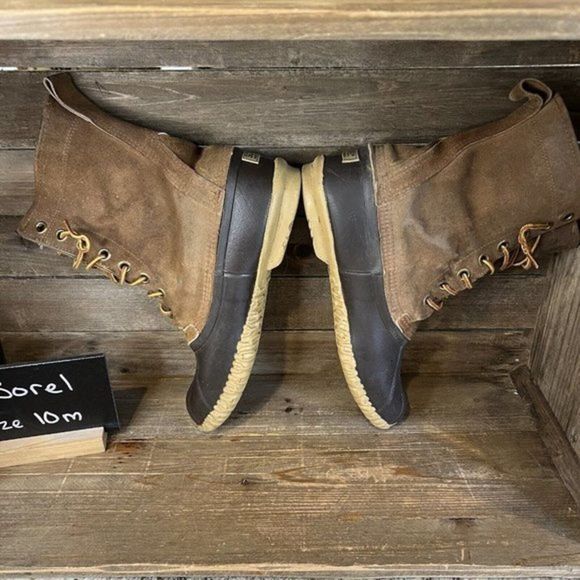 Vintage Mens Sorel Made in Canada Winter Leather Duck Snow Boots Size 10‎ M GUC - Picture 4 of 6